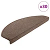 Prostirke za stepenice 30 kom 65x24x4 cm boje kave, poluokrugle, velike