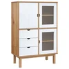 Vidaxl Visoka komoda OTTA rjava in bela 85x43x125 cm trdna borovina