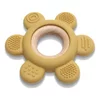 Lorelli silikonsko drvena glodalica za bebe flower - natural yellow ( 10210890001 )