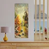 WallXpert slika na platnu DKY17038537, jesenja šuma i potok u stilu uljane slike, 30 x 80 cm
