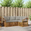 Setovi sofa 4 pcs Prirodna i svijetlo siva Čvrsto drvo akacije