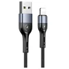 shumee Usams pleteni kabel U55 2A lightning 1 kos za komplet U55 črno/črno 1m SJ448ZJ01 (US-SJ448) SJ448USBSG01