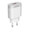 Punjač LDNIO A303Q USB 5V/ 3A (18W) FAST CHARGING QC 30 + Type-C Kabl, Beli