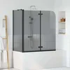 Ograda za tuš Crna 120 x 68 x 130 cm ESG staklo i aluminij