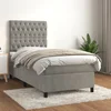 vidaXL Box spring postelja z vzmetnico svetlo siv 90x190 cm žamet
