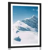 Plakat s paspartujem zasneženo pogorje - 60x90 white