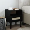 Noćni ormarić SENJA izgled ratana crni 40x35x48 cm od borovine