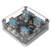 Orico USB vozlišče, 4 vhodi, USB 3.0, prozorno (MH4U)
