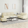 3-dijelni set sofa s jastucima krem od umjetne kože