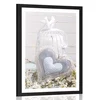 Plakat s paspartujem vintage srce in svetilke - 60x90 silver
