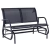 OUTSUNNY zunanja gugalna klop vrtna klop dvosedežna kovinska 120 × 70 × 88cm