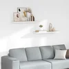 Vidaxl Stenske police 2 kosa barva hrasta in bela 90x23,5x3,8 cm MDF
