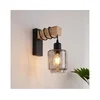 Brilagi - Zidno svetlo WOOD GLASS 1xE27/60W/230V borovina/crna/dimljeno bež