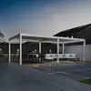 Bioklimatska pergola Antares — Samostoječa/4 x 8/Bela/Električni motor in LED luči