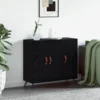 vidaXL Strani šal Črna 90 x 34 x 80 cm Konstruiran les