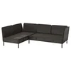 VITTSKÄR Modularna ugaona sofa za 3 osobe, napolju/plastični ratan tamnosiva