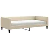 Vidaxl Dnevna postelja z vzmetnico krem 100x200 cm blago