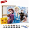 ERS Slika Disney Ledeno kraljestvo po številkah z okvirjem 70x50 cm