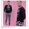 Mimura Muška pidžama dugih rukava, Crna