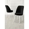 Hanah Home set trpezarijskih stolica Jaxe 8 kom, crna tkanina Babyface, bele metalne noge
