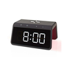 Nedis WCACQ30BK - Budilnik sa LCD ekranom i bežičnim punjačem 15W/5V, crna