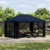 Gazebo 4 × 3 m Plava Poliester i čelik 190 gsm