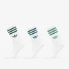 Nogavice adidas 3 Stripes Crew Socks 3 Pairs White/ Rich Green/ Collegiate Green M