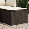 Vidaxl vidaXL Vrtni stolček z blazino rjav 55x55x37 cm poli ratan