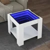 Stolić za kavu LED bijeli 53x53x45 cm od konstruiranog drva