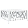 Vidaxl Vrtna miza bela 70x70x34 cm tkanina