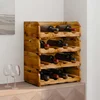 Stalci za vino 4 kom za 16 boca od masivnog drva mahagonija
