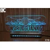 Black Cut 3D Lampa Svetlo plava