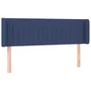 Vidaxl Vzglavje z ušesi modro 147x16x78/88 cm blago