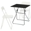 GUNDE / VIHALS Sto i 2 sklopive stolice, preklopno crna/bela, 67x67 cm