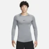 Nike Pro Mens Dri-FIT Tight Long-Sleeve Fitness Top - Grey - Polyester/Elastane