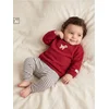 Sinsay - Pamučni crewneck duks sa vezom psa - burgundy