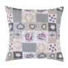 Blazina DITA - 45x45 cm - Patchwork love siva, bež, bordo