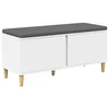 Vidaxl Haldna klop Bela 100 x 38 x 46 cm Oblikovan Les in Tkanina