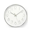 Nedis CLWA015PC30SR - Zidni sat 1xAA beli/srebrni
