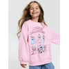 Sinsay - Pamučni crewneck duks sa božićnim printom Stitch - roze