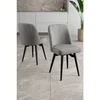 Hanah Home set trpezarijskih stolica Jiva 6 kom, siva tkanina Babyface, crne metalne noge