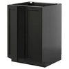 METOD Podni element s policama/2 vrata, Crnosiva/Lerhyttan crno bajcovano, 60x60 cm