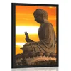 Plakat s paspartujem kip Bude ob sončnem zahodu - 40x60 black