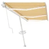 Vidaxl Avtomatska tenda LED + senzor 600x300 cm rumena/bela