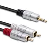 Qoltec kabel 2x RCA/Mini Jack 3,5 mm | 3 m | črne barve