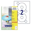 AVERY ZWECKFORM etikete za označevanje CD medijev, L6043-100, bele, 100 listov