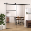 Klizna vrata od mutnog stakla ESG i aluminija 90 x 205 cm crna