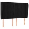 Vidaxl Vzglavje z ušesi črno 147x23x118/128 cm žamet