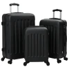 Kofer s zaključavanjem 3 pcs Crna 50 x 31 x 78 cm ABS plastika