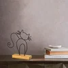 Aberto Design Dekorativna figura Cat, 30x36x4 cm, Crna